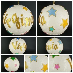 Bola personalizada con nombre y estrellas decolores