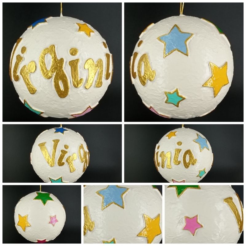 Bola personalizada con nombre y estrellas decolores