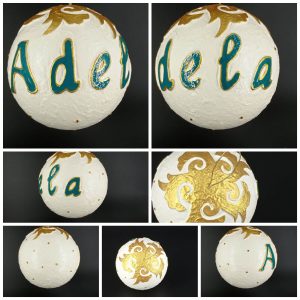 Bola personalizada con nombre y figura de tornado