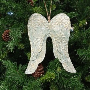 Alas de ángel relieve flores verde antiguo