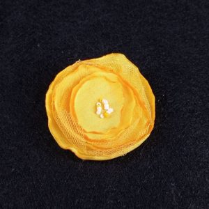 Flor tela niña pelo con pinzas amarillo