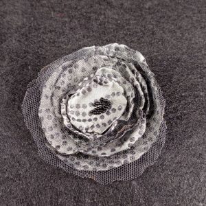 Flor tela negra lunares