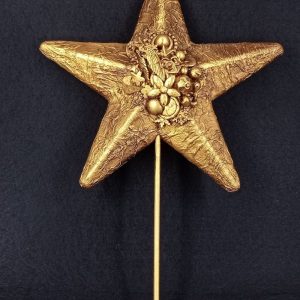 Punta de árbol estrella Belén oro viejo con alas de Ángel
