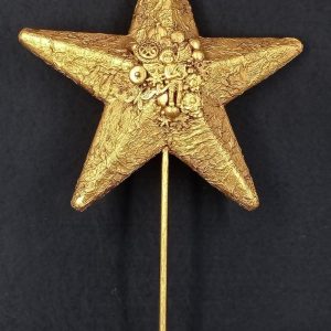 Punta de árbol estrella Belén oro viejo Ángel con arpa