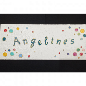 Cuadro nombre personalizado 20x50 con circulos de colores