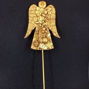 Punta de árbol Ángel oro viejo con luna y sol