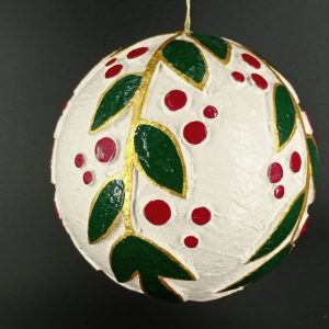 Bola 12cm Ramitas con frutos rojos en vertical