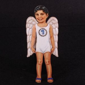 Angelito papel niño con chanclas