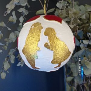 Bola 12cm Papá Mamá Noel besandose