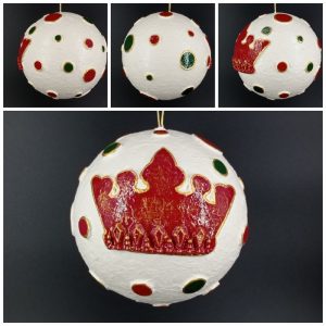 Bola 12cm Reyes Magos corona con circulos