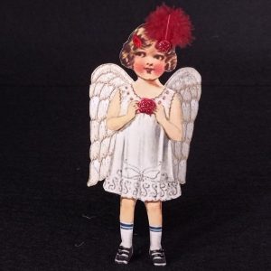 Angelito papel niña con plumas Liza