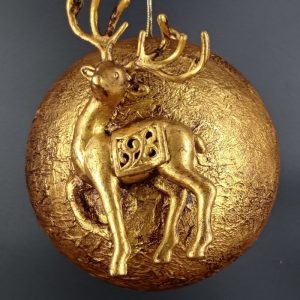 Bola 15cm Renos fantasia dorado