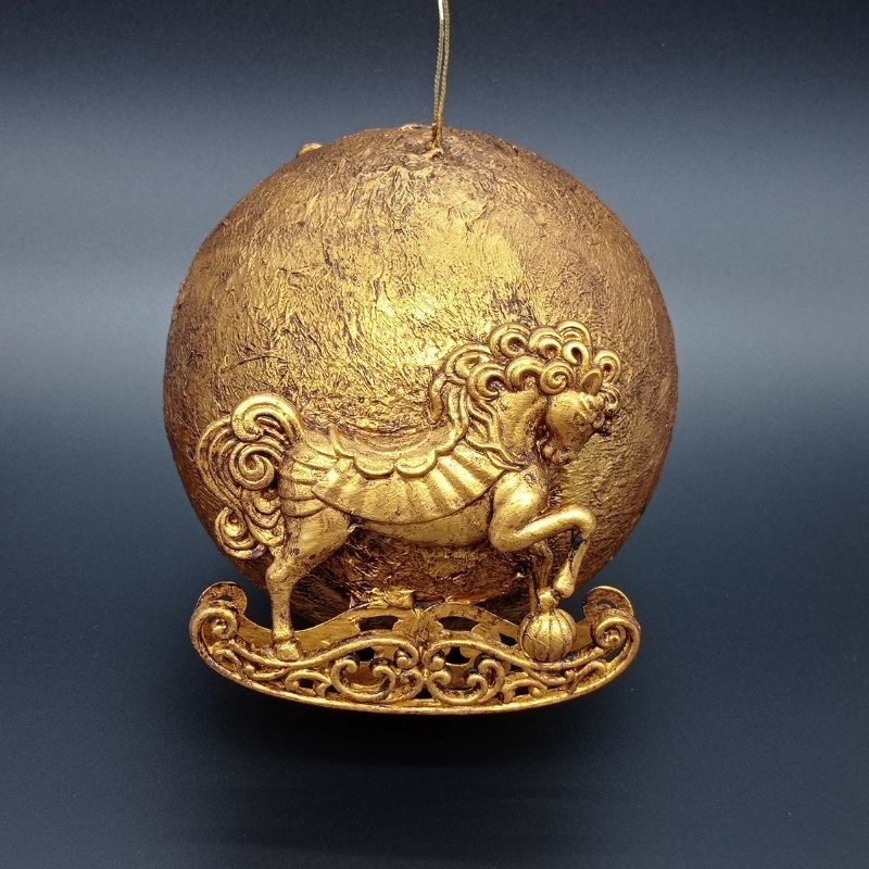 Bola 15cm Caballitos balancín dorado
