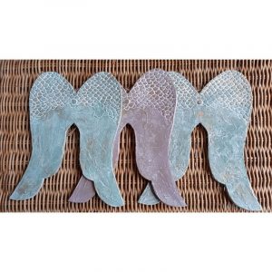 Alas de ángel tallada rosa antiguo