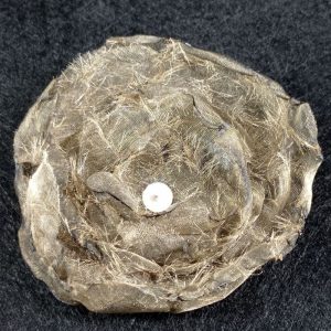 Flor tela verdosa con flecos