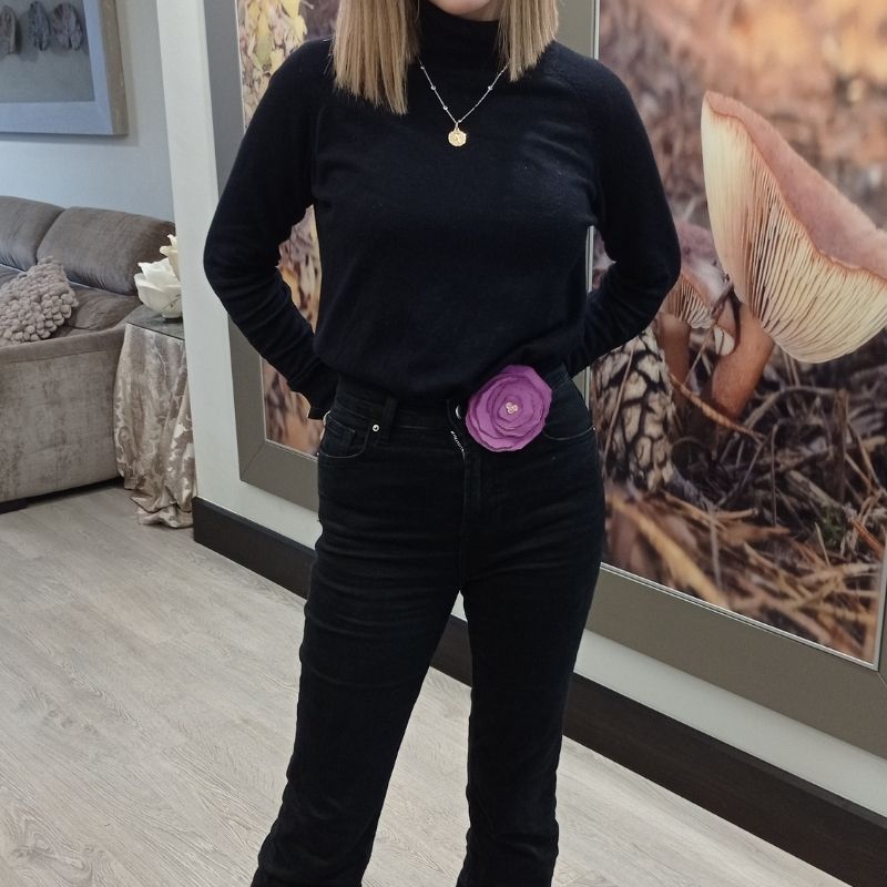 Flor tela plana rosa - Imagen 2