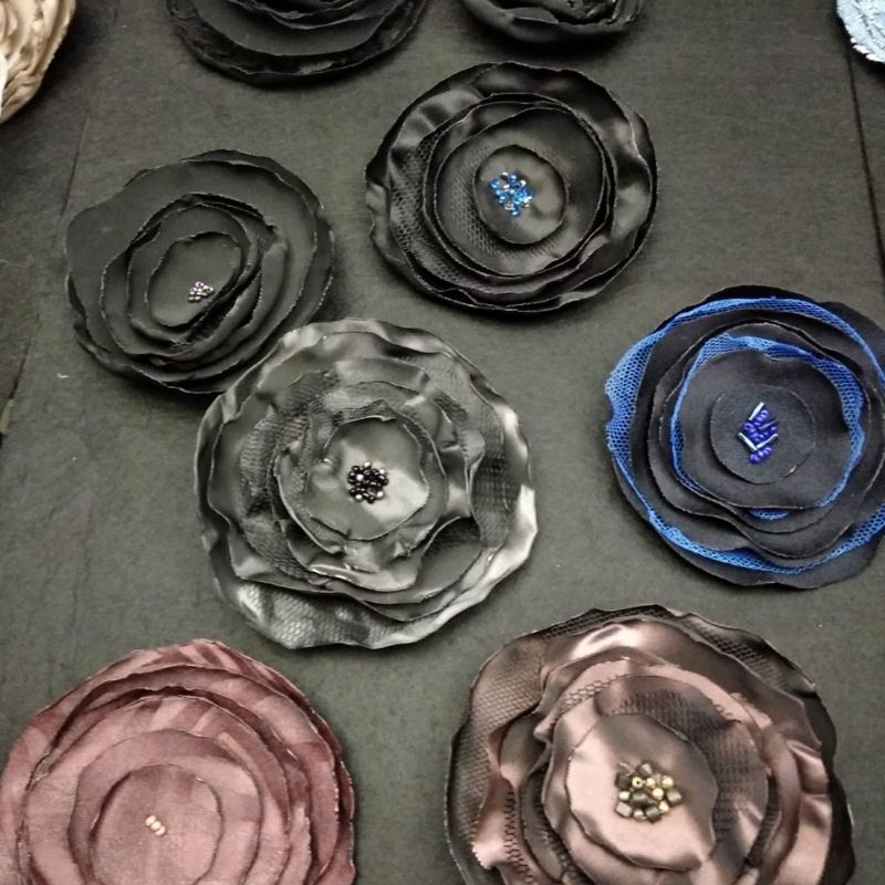 Flor tela azul viejo - Imagen 2