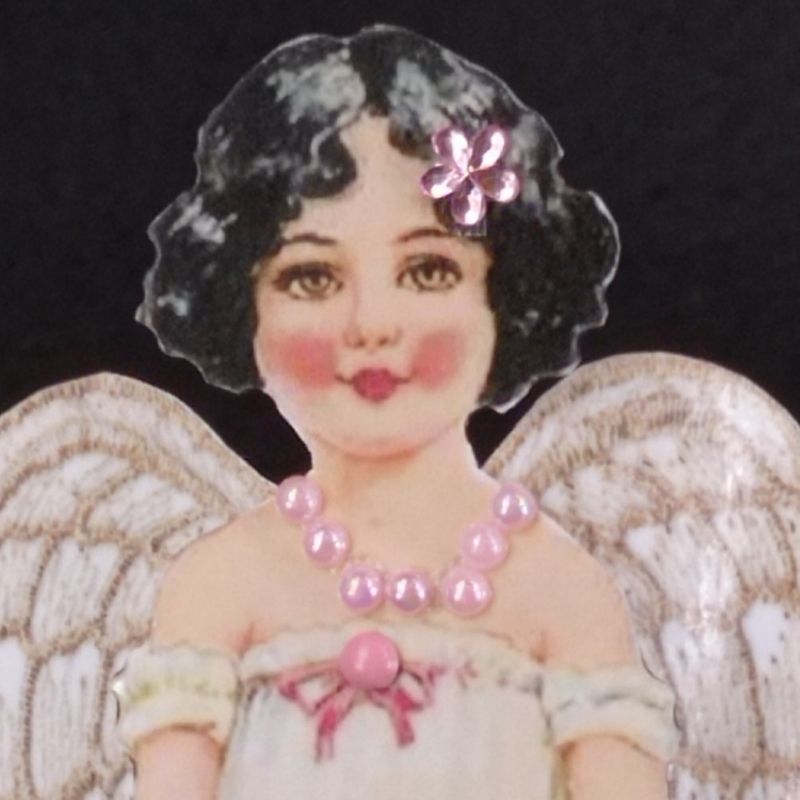 Angelito papel niña con zapatos de charol - Imagen 2