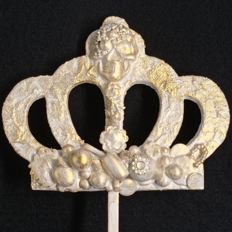 Punta de árbol Baltasar beis y dorado con calavera - Imagen 2