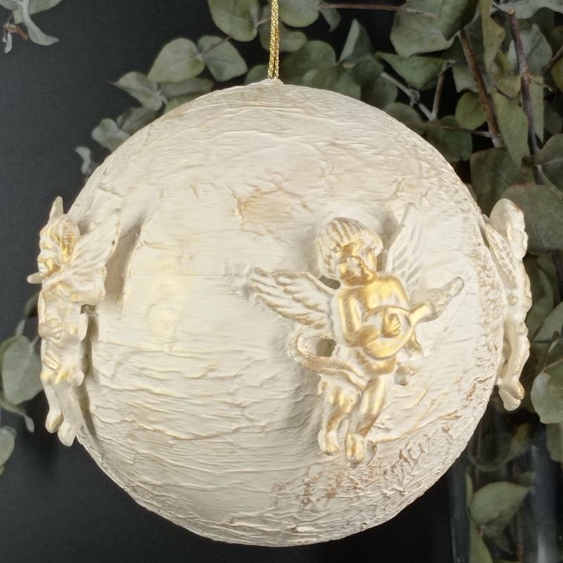 Bola 12cm Angelitos clásicos en relieve - Imagen 2