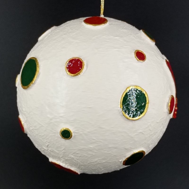 Bola 12cm Reyes Magos corona con circulos - Imagen 2