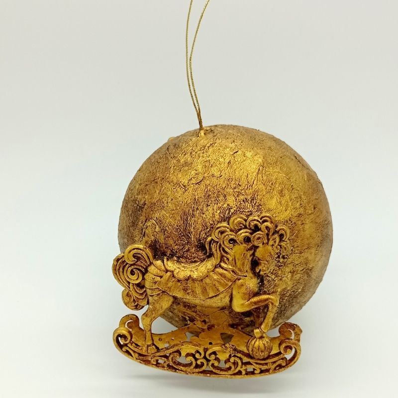 Bola 15cm Caballitos balancín dorado - Imagen 2