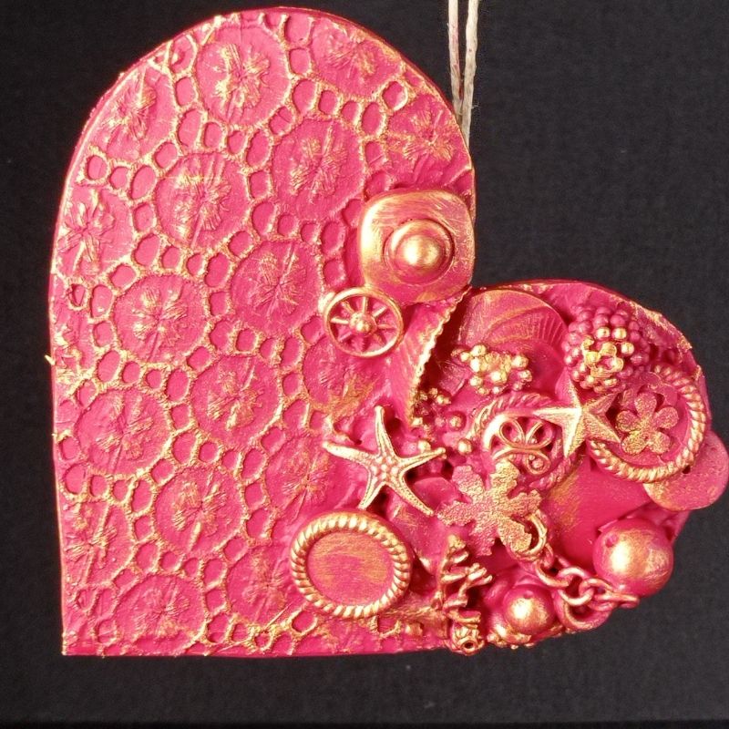 Corazón con abalorios con estrella de mar - Imagen 2