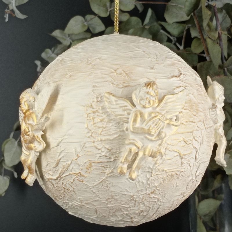 Bola 12cm Angelitos clásicos en relieve - Imagen 3