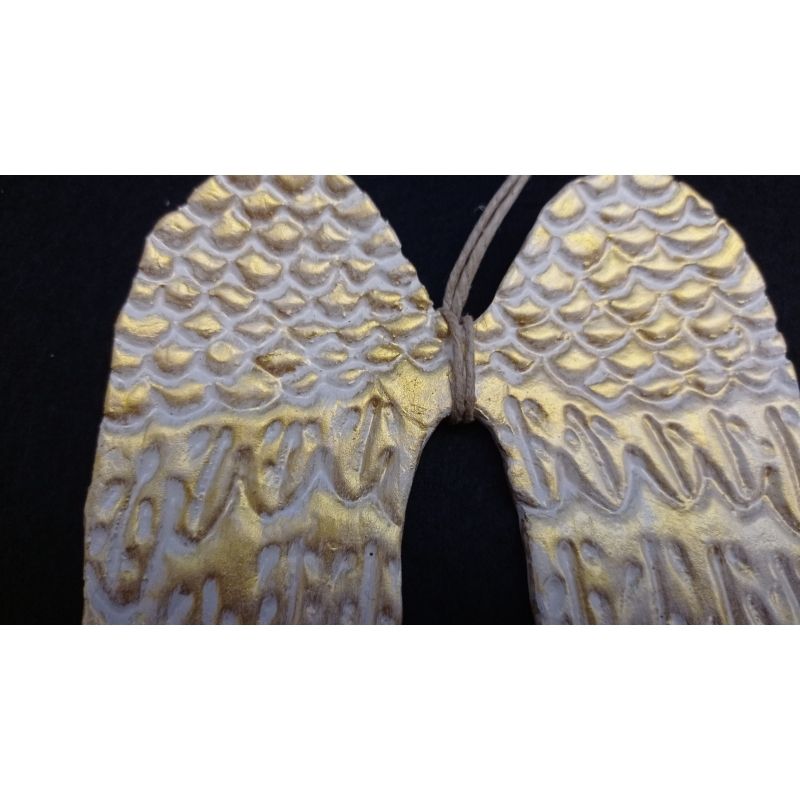 Alas de ángel tallada con patina Powder Pink - Imagen 2