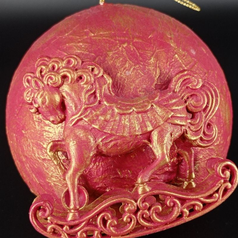 Bola 15cm Caballitos balancín plateado - Imagen 4