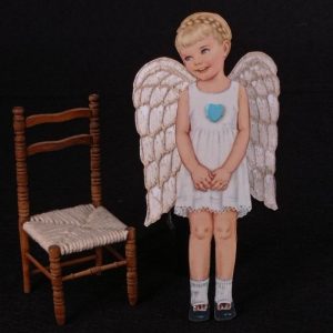 Angelito papel niña con diadema