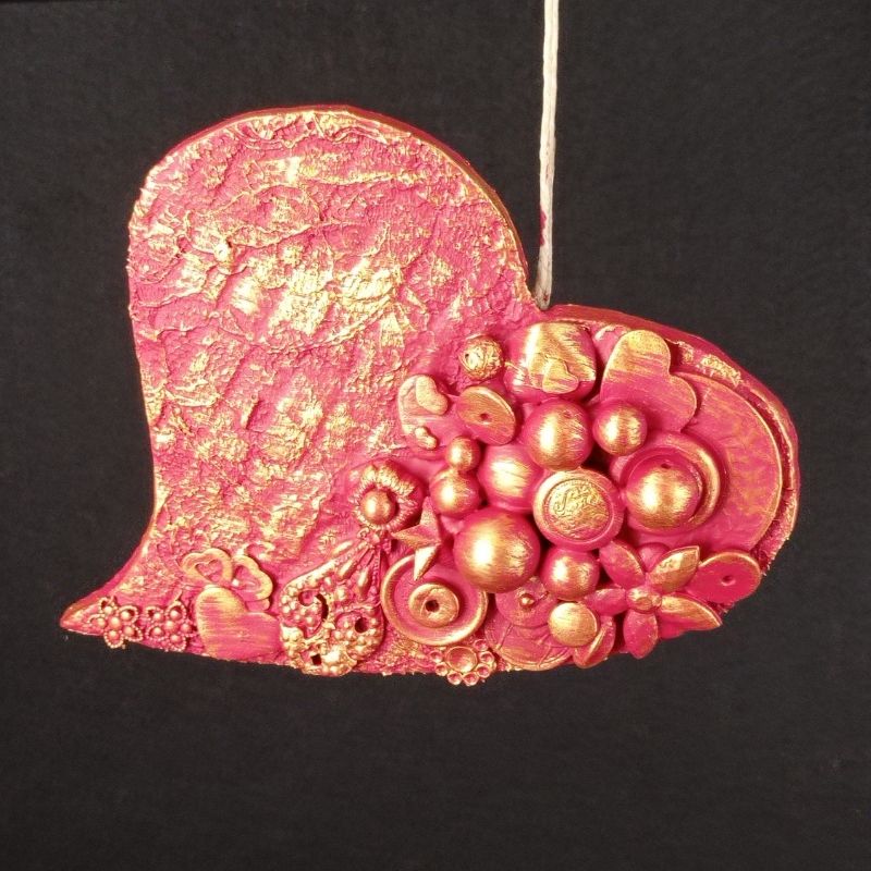 Corazón con abalorios con colgante