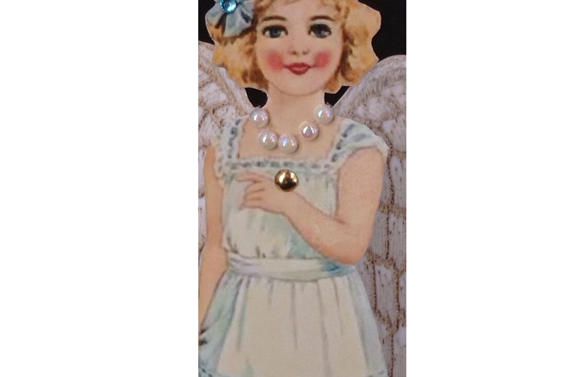 Angelito papel niña rubia con polainas - Imagen 4