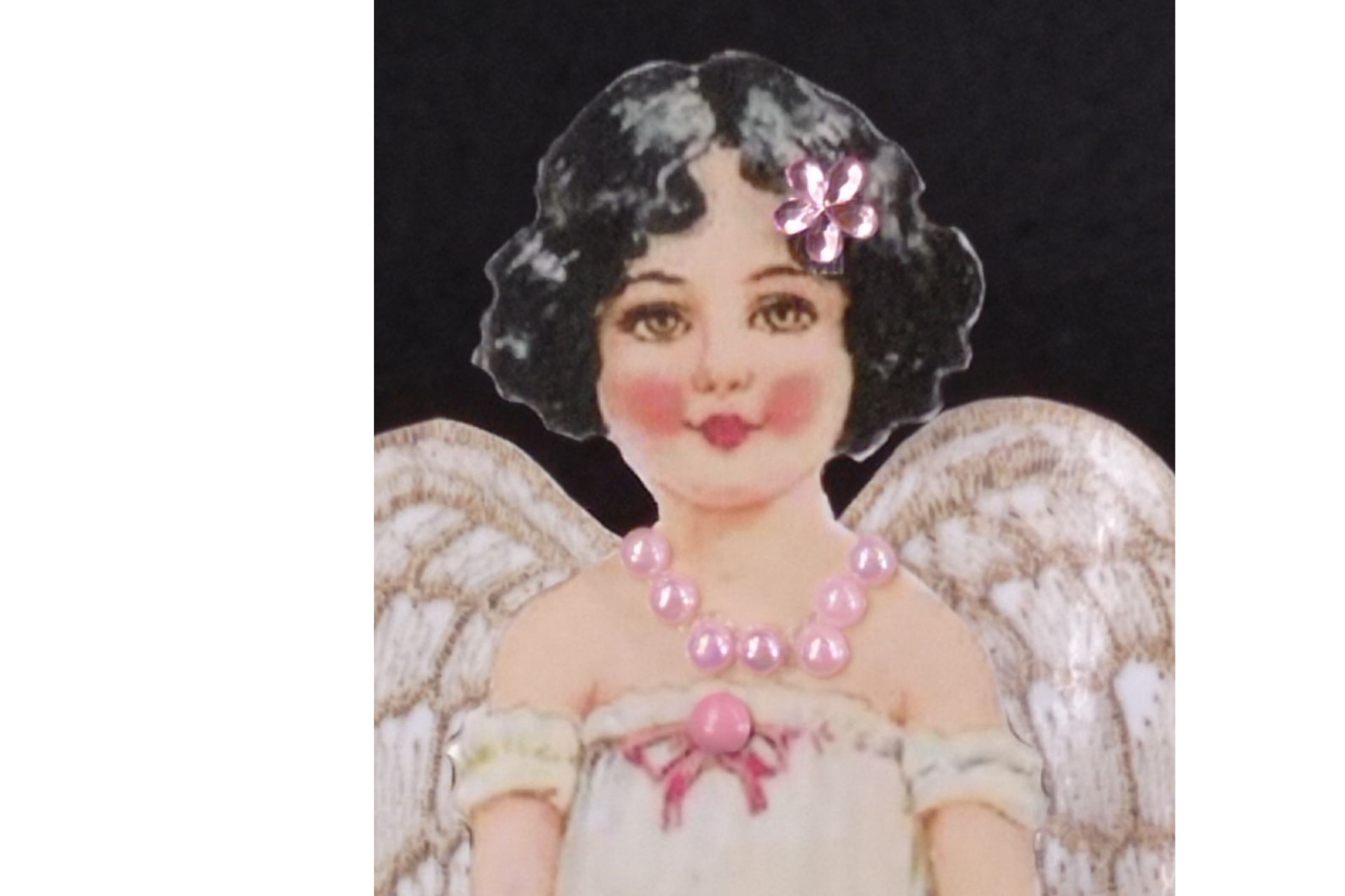 Angelito papel niña con zapatos de charol - Imagen 5