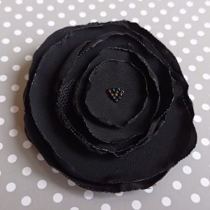 Flor tela niña pelo con pinzas negro