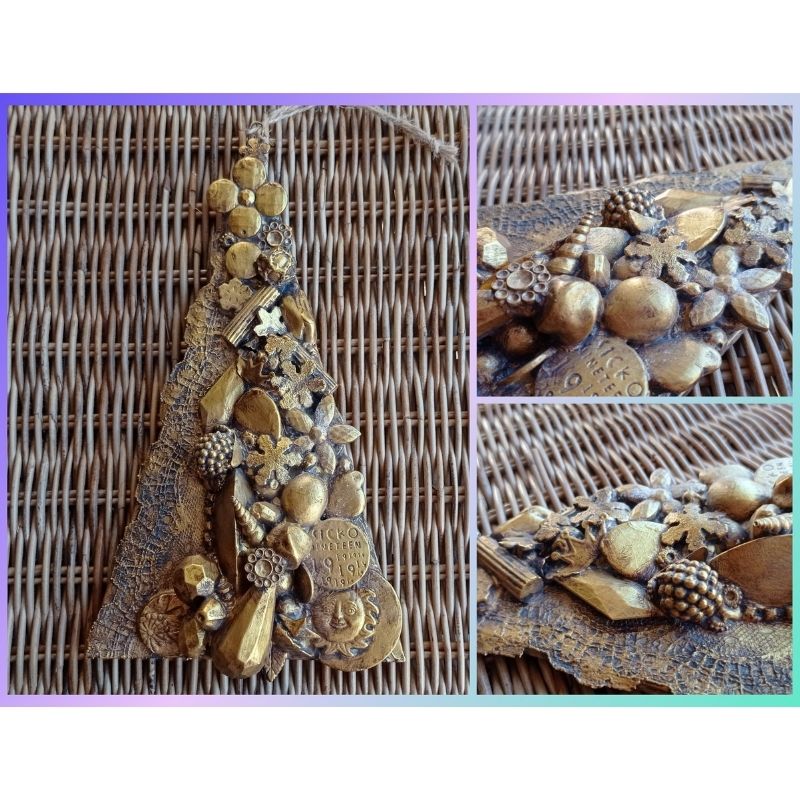 Arbol colgante abalorio oro sol - Imagen 2