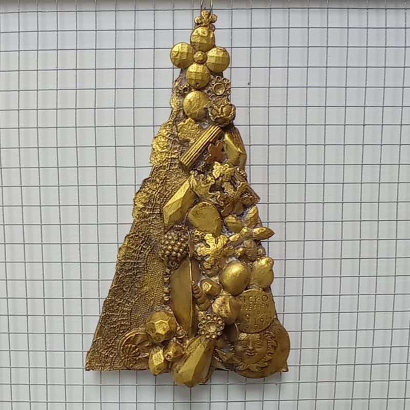 Arbol colgante abalorio oro sol - Imagen 3