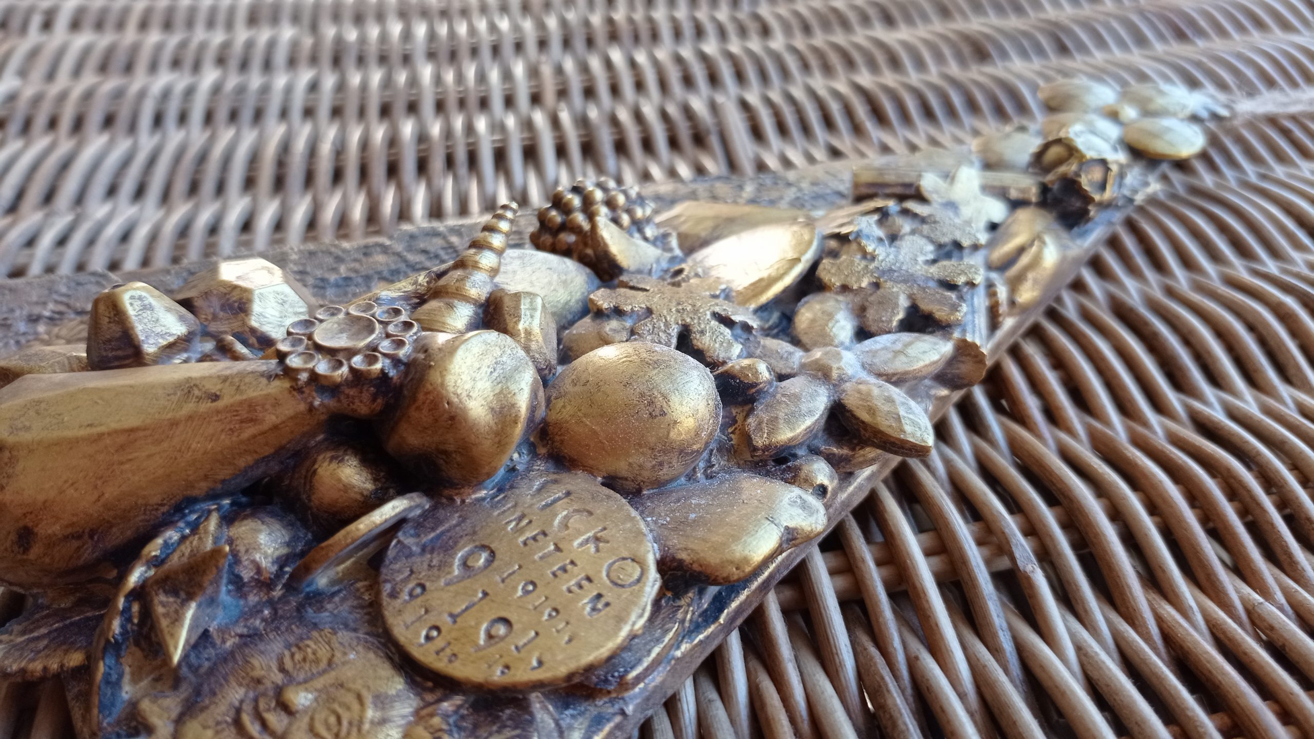 Arbol colgante abalorio oro sol - Imagen 7