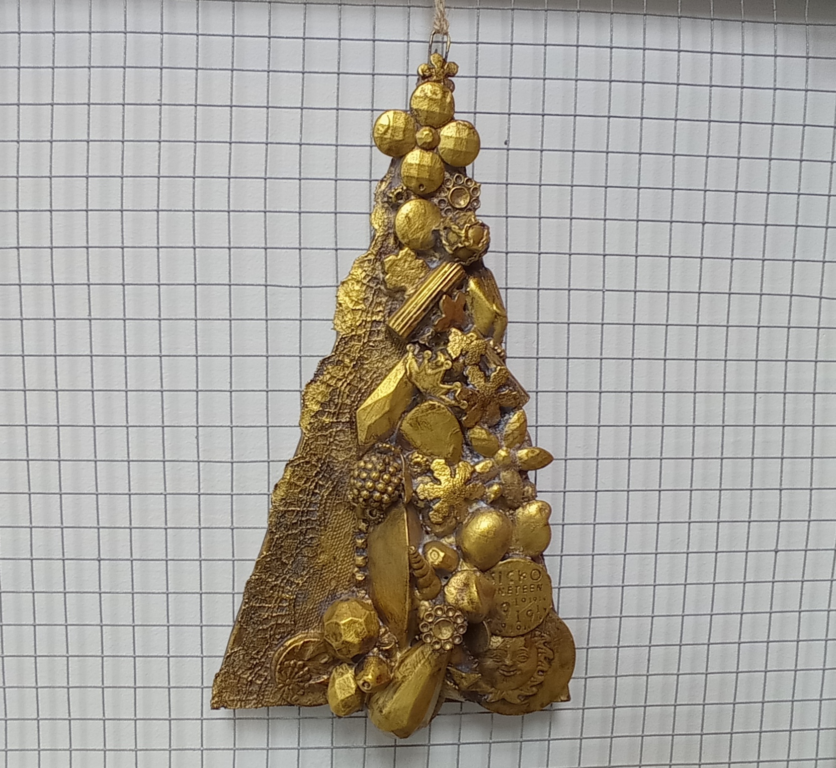 Arbol colgante abalorio oro sol - Imagen 6