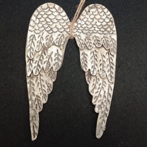 Alas de ángel tallada plata envejecida