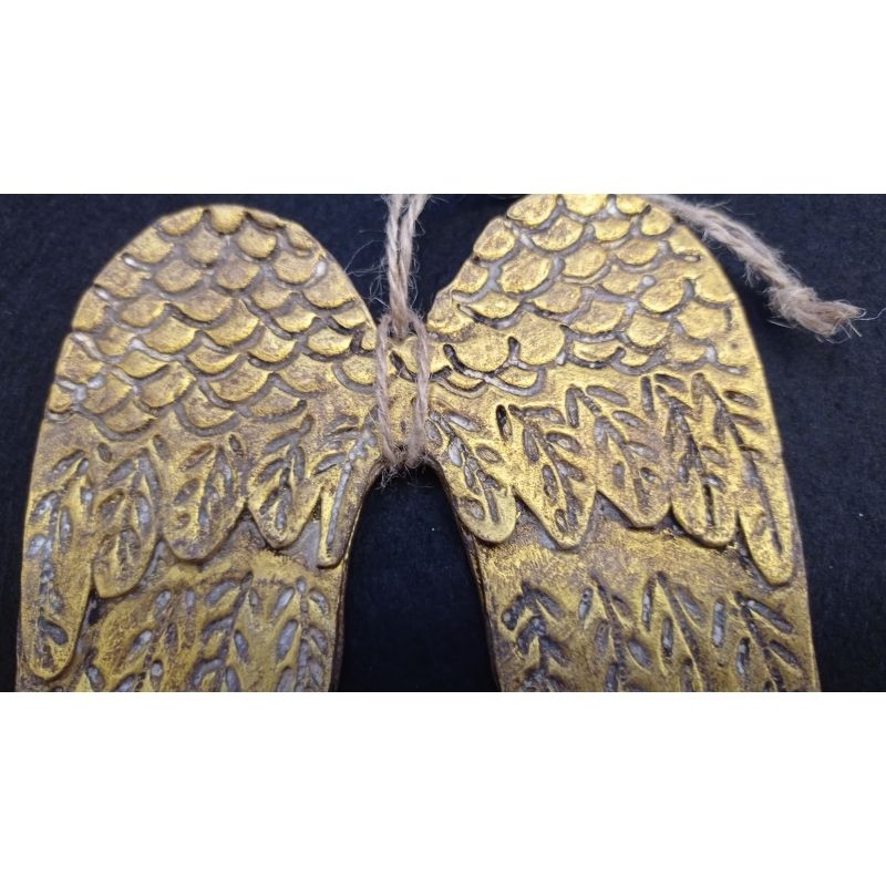 Alas de ángel tallada oro viejo - Imagen 2