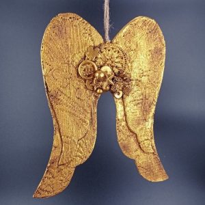 Alas de ángel abalorios angel oro viejo